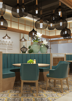 小六汤包（西安熙地港）连锁餐厅设计效果图