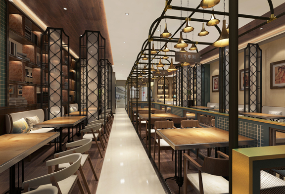上海老栈（吉安店）餐厅设计效果图